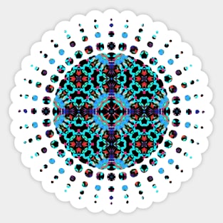 Aqua Geometric Mandala Pattern Sticker